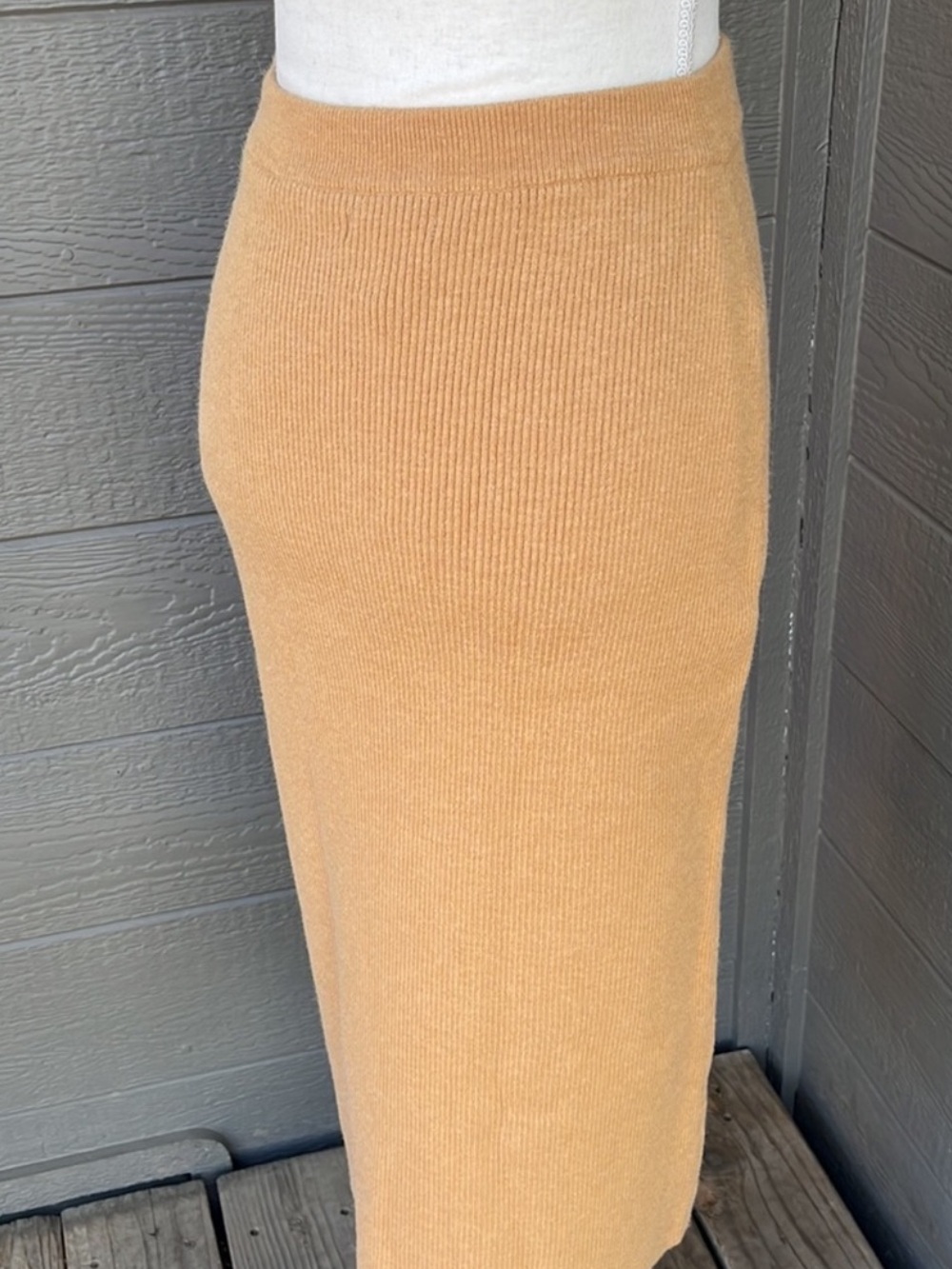 ROOLEE Dark Mustard Yellow Sweater Midi Skirt - Picture 3 of 4
